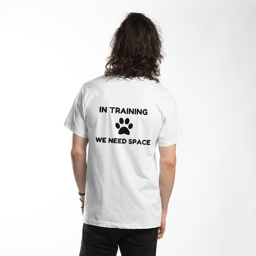 Dog Training Alert T-Shirt – 'In Training, We Need Space' Design